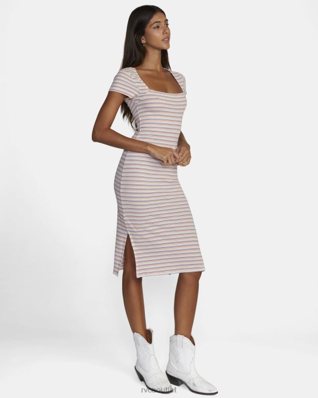 Clothing V84B1569 whisper white RVCA Women Partition Midi Dress