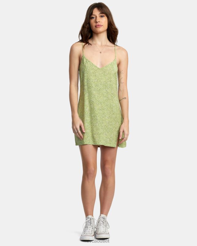 Clothing V84B1600 fern RVCA Women Slip Up Mini Dress
