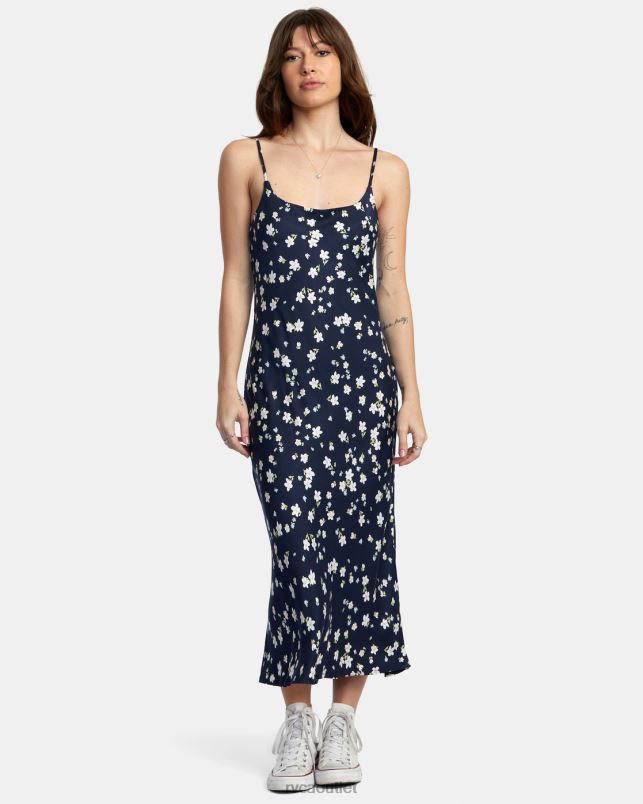 Clothing V84B1605 moody blue RVCA Women Maiden Midi Dress