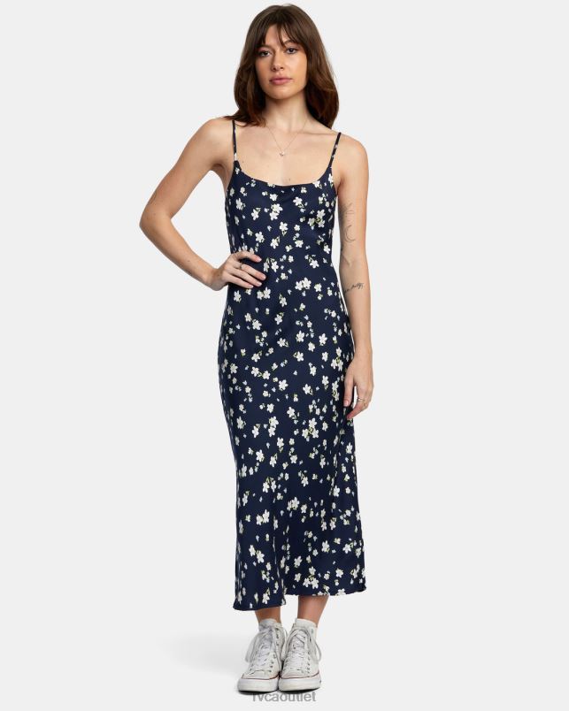 Clothing V84B1605 moody blue RVCA Women Maiden Midi Dress