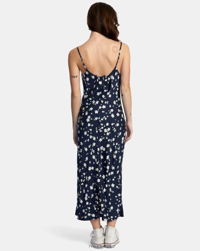 Clothing V84B1605 moody blue RVCA Women Maiden Midi Dress