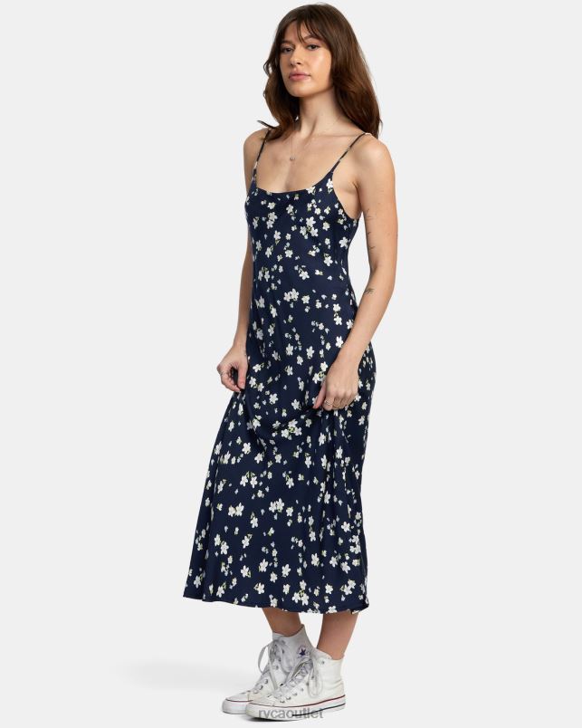 Clothing V84B1605 moody blue RVCA Women Maiden Midi Dress