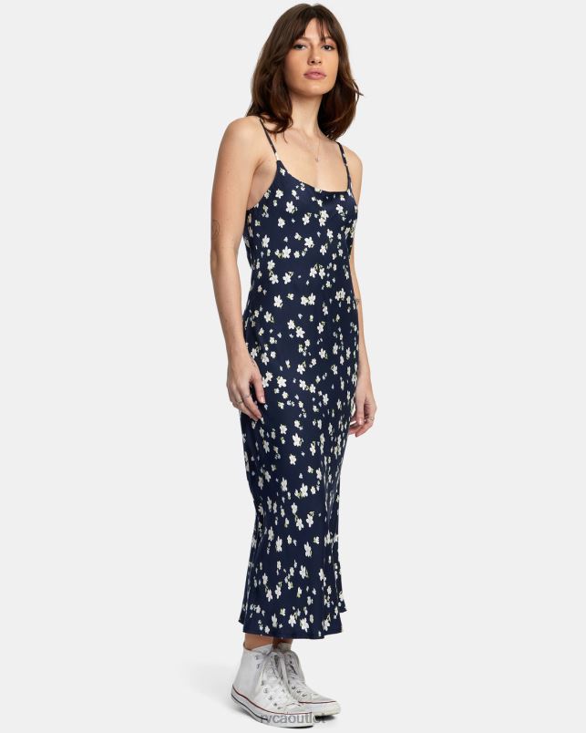 Clothing V84B1605 moody blue RVCA Women Maiden Midi Dress