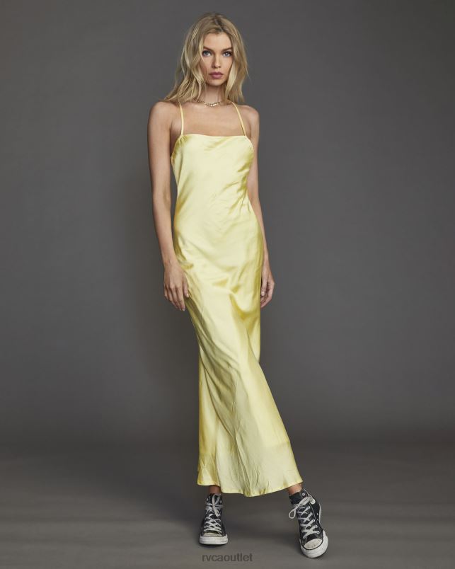 Clothing V84B1627 lemon meringue RVCA Women Ninety Maxi Dress