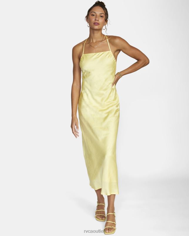 Clothing V84B1627 lemon meringue RVCA Women Ninety Maxi Dress