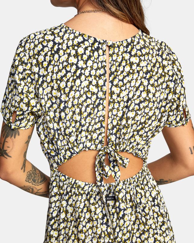 Clothing V84B1679 black RVCA Women Dreamscape Midi Dress