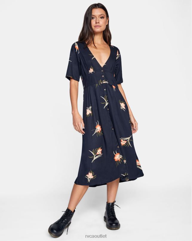 Clothing V84B1687 true black RVCA Women Avenue Midi Dress