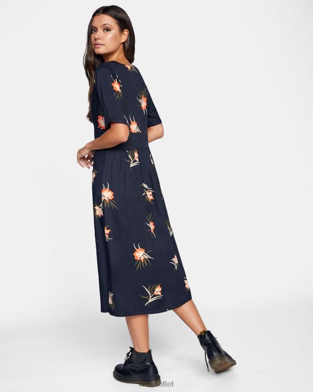Clothing V84B1687 true black RVCA Women Avenue Midi Dress