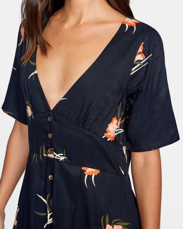 Clothing V84B1687 true black RVCA Women Avenue Midi Dress