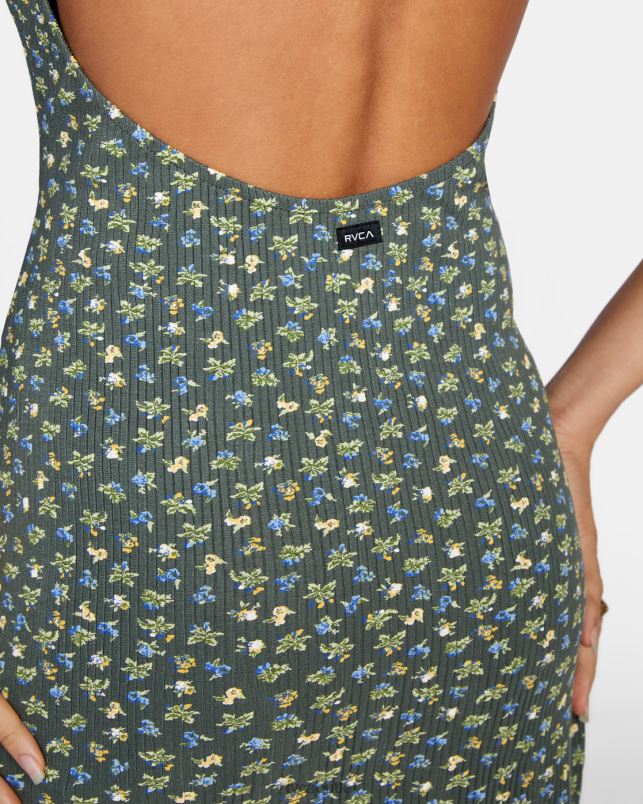 Clothing V84B1697 cactus RVCA Women Endless Fun Midi Dress
