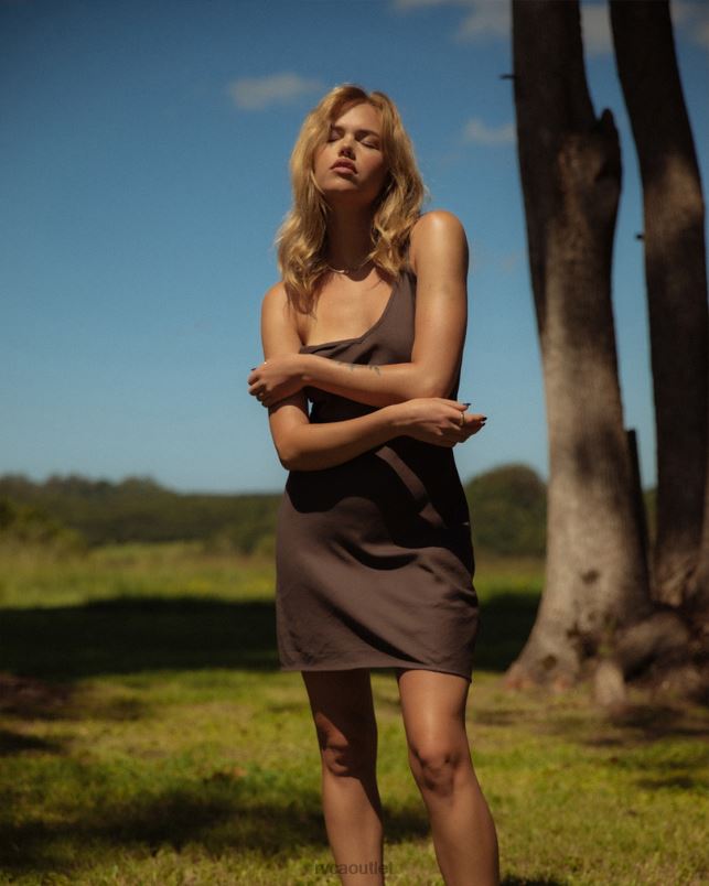Clothing V84B1727 coffee RVCA Women OFF DUTY BIAS MINI DRESS