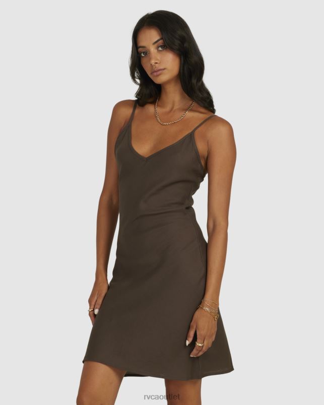 Clothing V84B1727 coffee RVCA Women OFF DUTY BIAS MINI DRESS