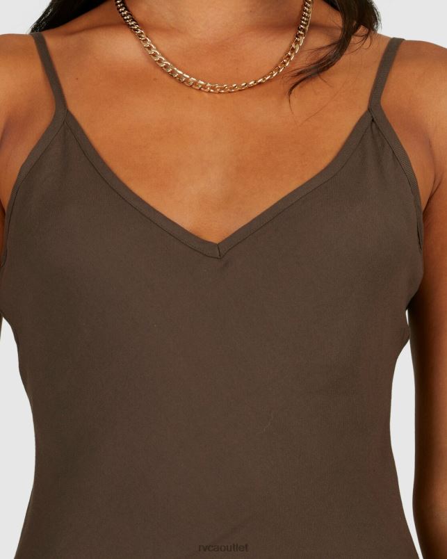 Clothing V84B1727 coffee RVCA Women OFF DUTY BIAS MINI DRESS