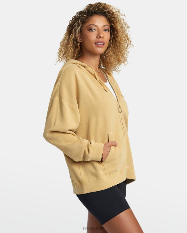 Clothing V84B1155 straw RVCA Women Fungi Zip-Up Hoodie