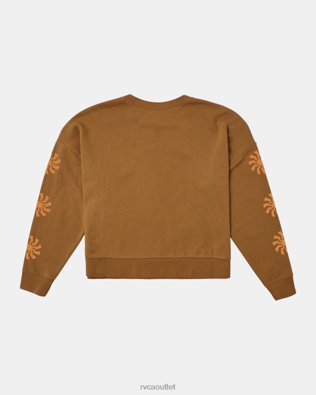 Clothing V84B1251 sienna RVCA Women Shine Cropped Sweatshirt