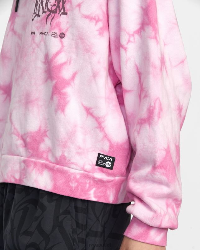 Clothing V84B1401 rose pink RVCA Women Thug Rose Cropped Hoodie
