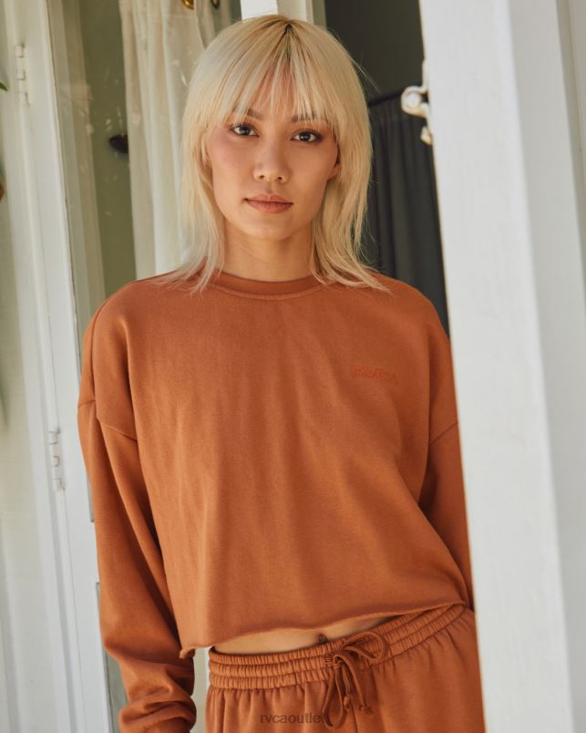 Clothing V84B1521 amber RVCA Women Test Drive Cropped Sweatshirt