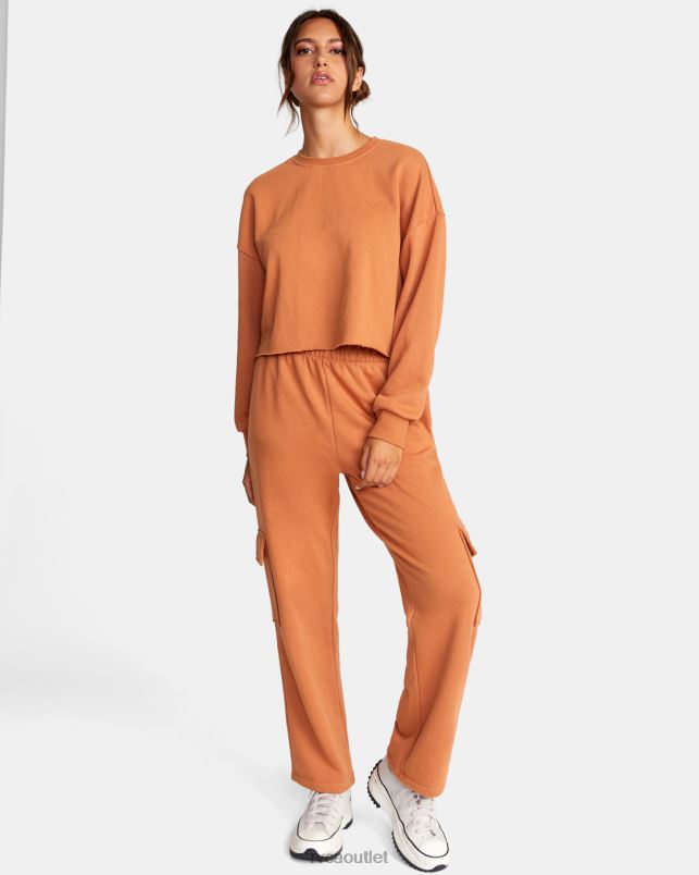 Clothing V84B1521 amber RVCA Women Test Drive Cropped Sweatshirt