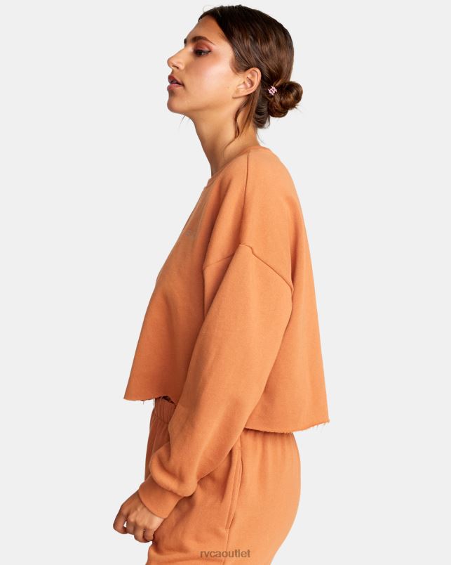 Clothing V84B1521 amber RVCA Women Test Drive Cropped Sweatshirt