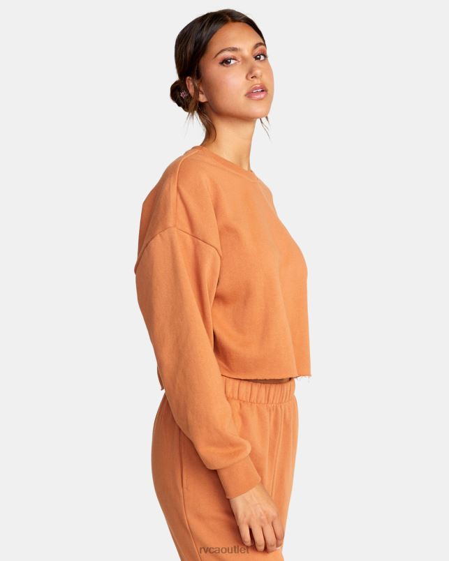 Clothing V84B1521 amber RVCA Women Test Drive Cropped Sweatshirt