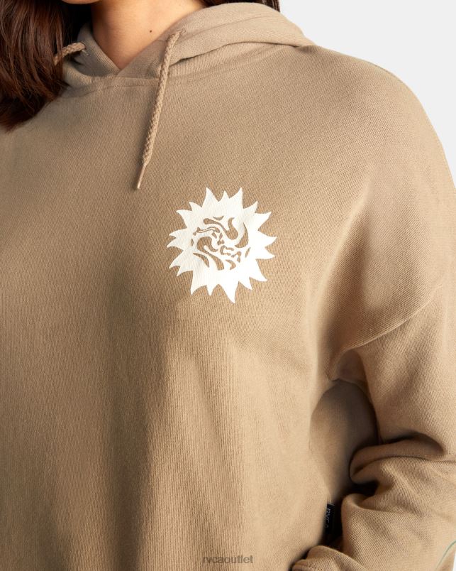 Clothing V84B1641 dark khaki RVCA Women Breeze Pullover Hoodie