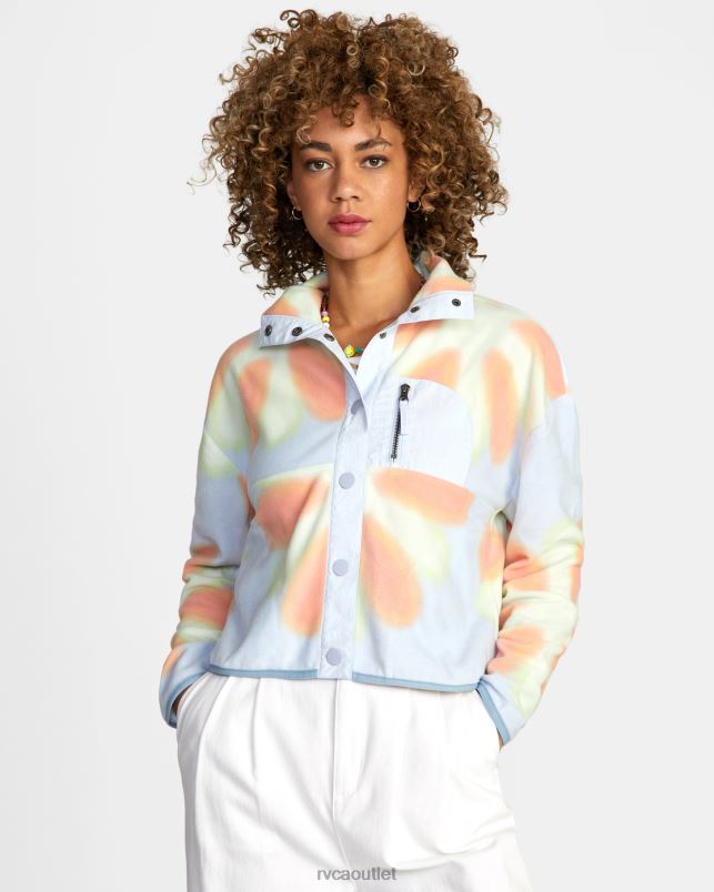 Clothing V84B1712 halogen blue RVCA Women Day Off Fleece Jacket