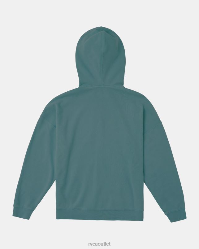 Clothing V84B233 teal RVCA Women Rose Machado Thrift Zip-Up Hoodie