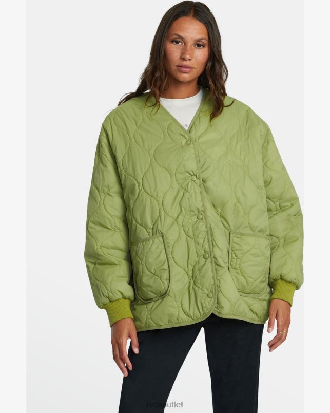 Clothing V84B1317 fern RVCA Women Dire Reversible Oversized Jacket
