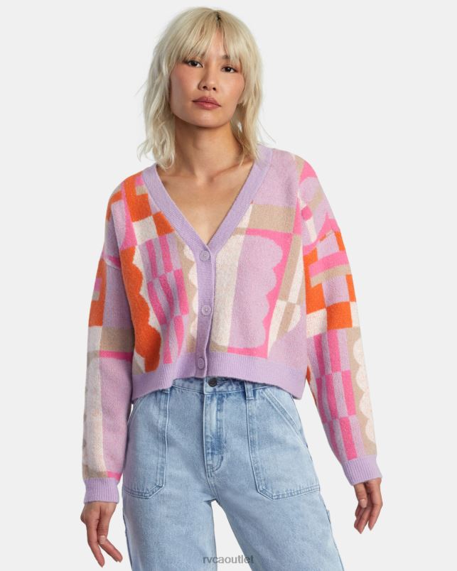 Clothing V84B317 lavender RVCA Women Jesse Brown Cardigan
