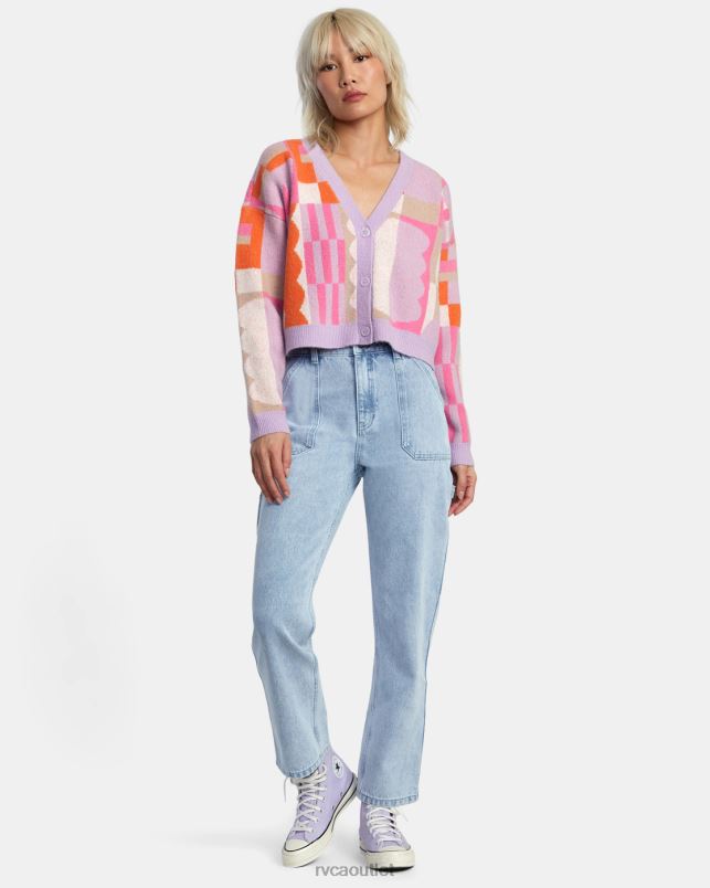 Clothing V84B317 lavender RVCA Women Jesse Brown Cardigan