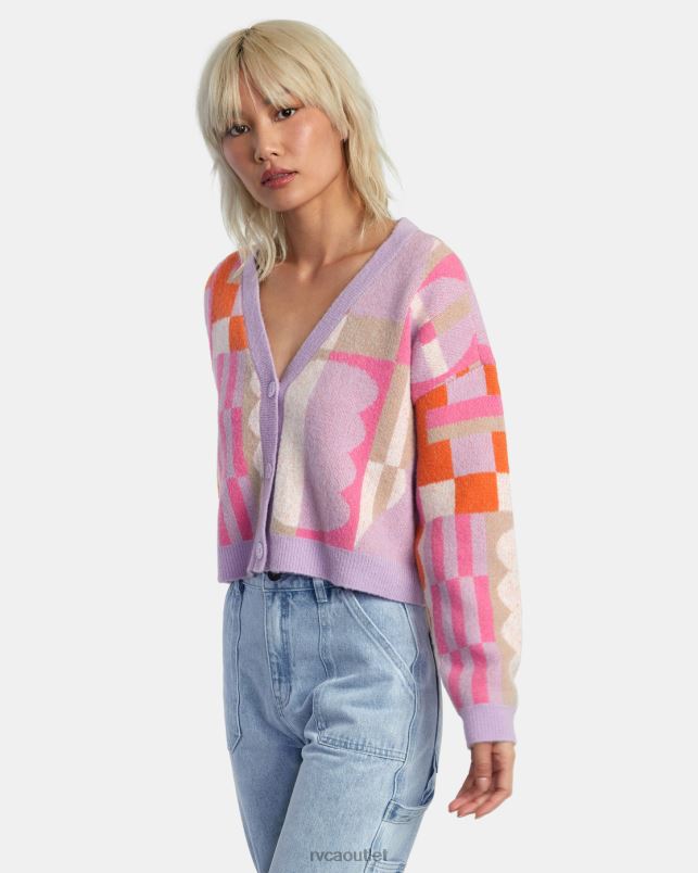 Clothing V84B317 lavender RVCA Women Jesse Brown Cardigan