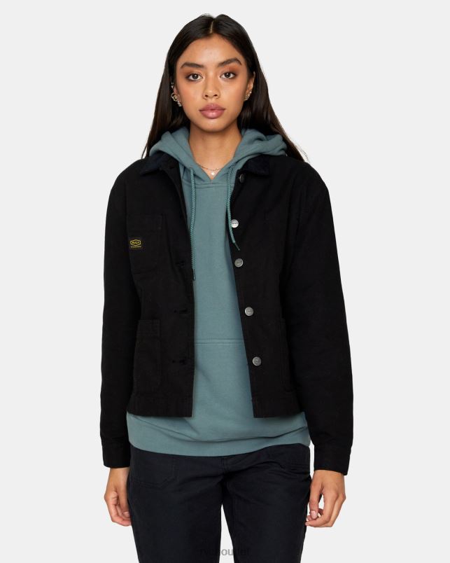Clothing V84B844 true black RVCA Women Recession Chore Coat