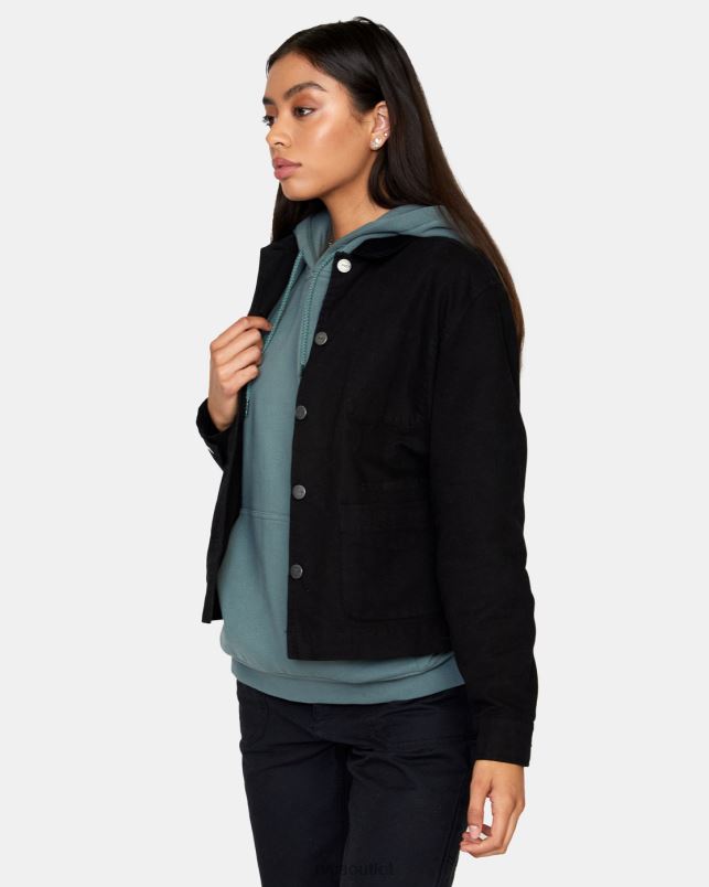 Clothing V84B844 true black RVCA Women Recession Chore Coat