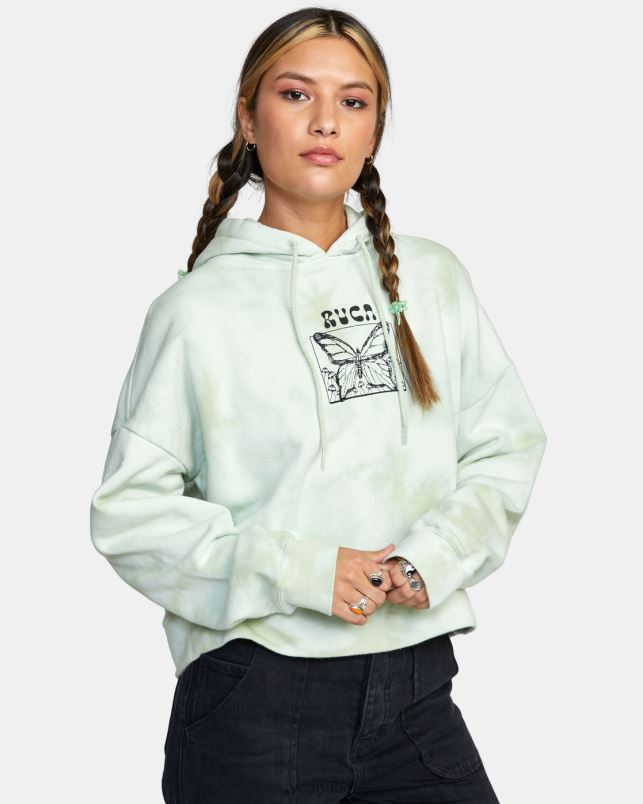 Clothing V84B1647 light green RVCA Women In The Air Venice Tie-Dye Hoodie