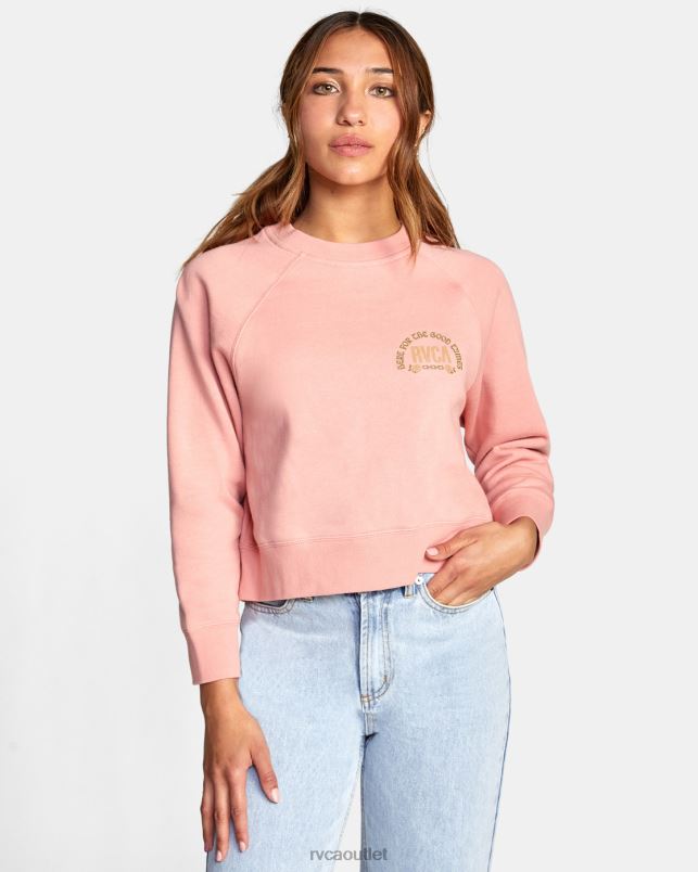 Clothing V84B1649 blush RVCA Women Good Times Crewneck Sweatshirt
