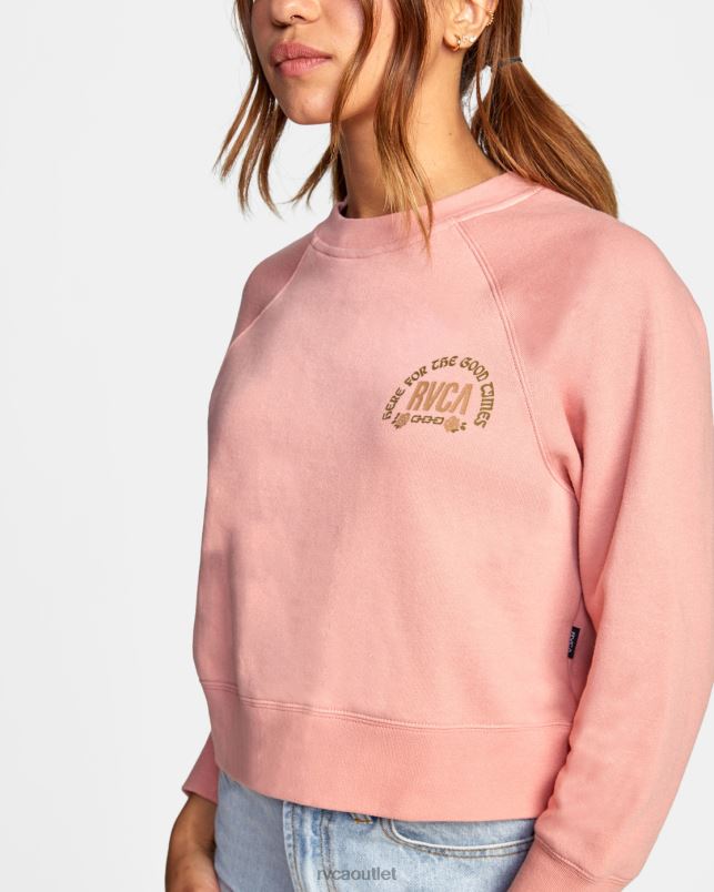 Clothing V84B1649 blush RVCA Women Good Times Crewneck Sweatshirt