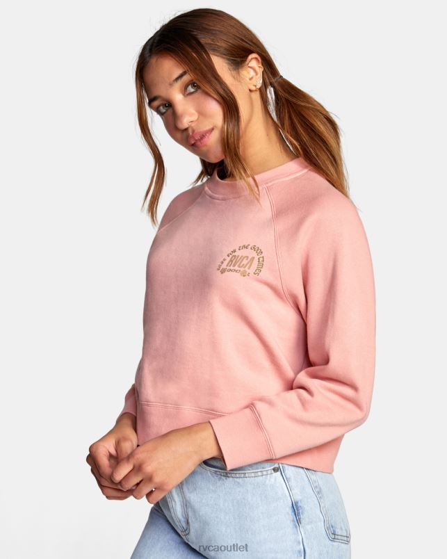 Clothing V84B1649 blush RVCA Women Good Times Crewneck Sweatshirt
