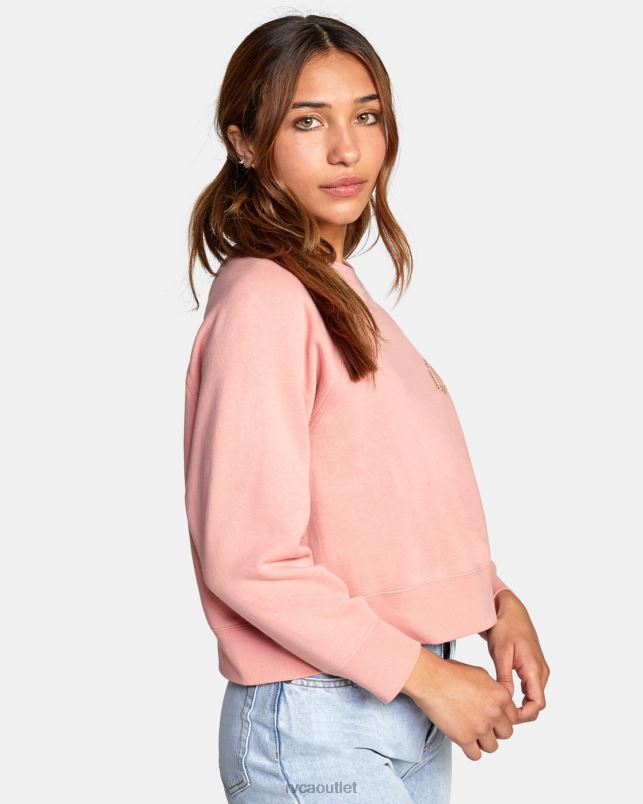 Clothing V84B1649 blush RVCA Women Good Times Crewneck Sweatshirt
