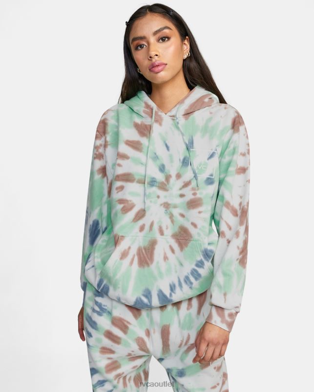 Clothing V84B1651 mint RVCA Women All The Way Tie-Dye Hoodie