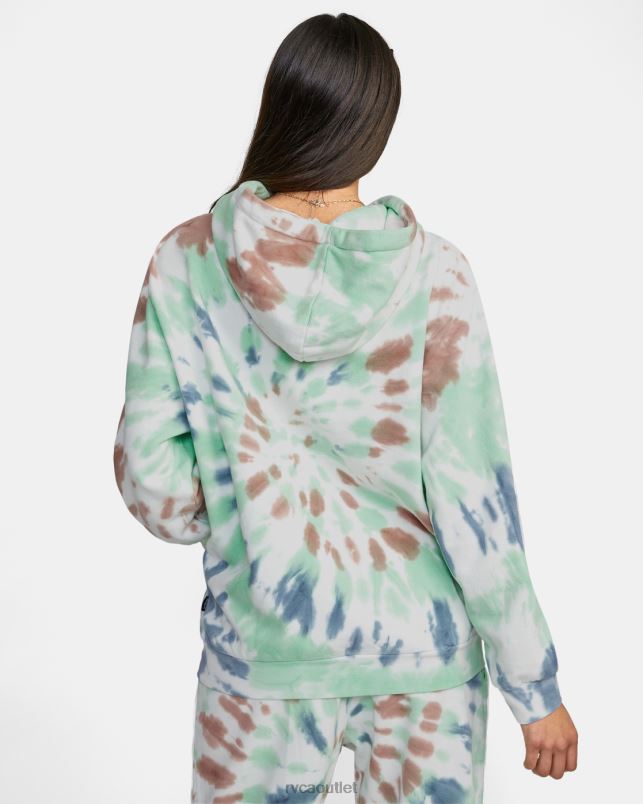 Clothing V84B1651 mint RVCA Women All The Way Tie-Dye Hoodie