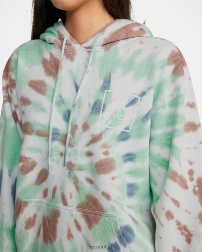 Clothing V84B1651 mint RVCA Women All The Way Tie-Dye Hoodie