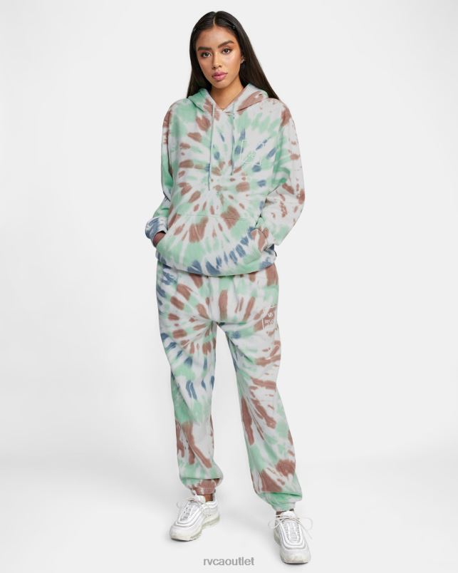 Clothing V84B1651 mint RVCA Women All The Way Tie-Dye Hoodie