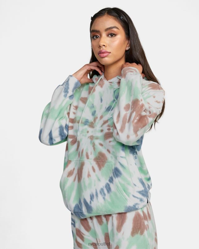 Clothing V84B1651 mint RVCA Women All The Way Tie-Dye Hoodie