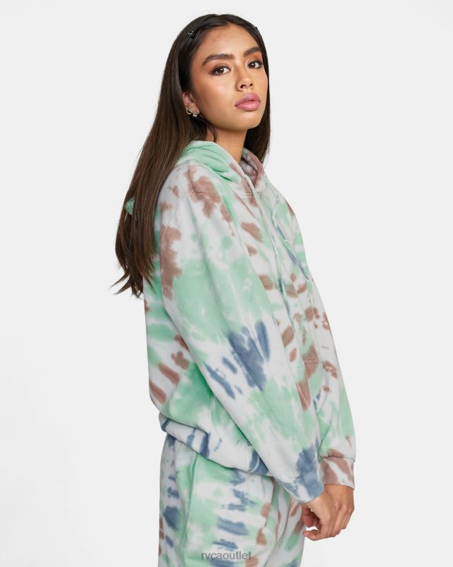 Clothing V84B1651 mint RVCA Women All The Way Tie-Dye Hoodie