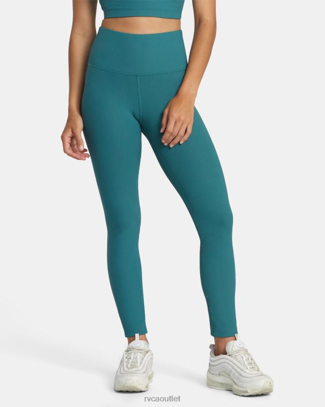 Clothing V84B1177 teal RVCA Women Rose Machado Technical High Waist Leggings