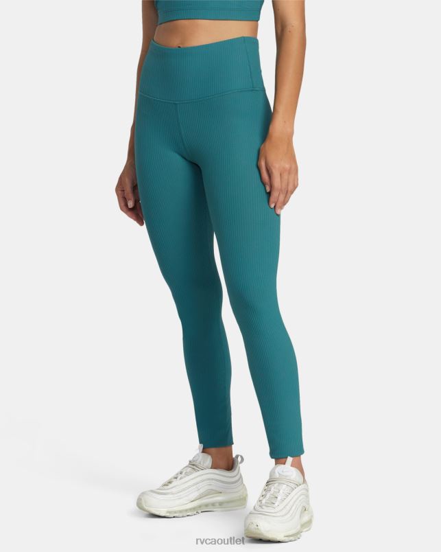 Clothing V84B1177 teal RVCA Women Rose Machado Technical High Waist Leggings