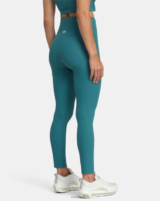 Clothing V84B1177 teal RVCA Women Rose Machado Technical High Waist Leggings