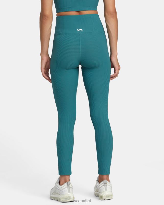 Clothing V84B1177 teal RVCA Women Rose Machado Technical High Waist Leggings