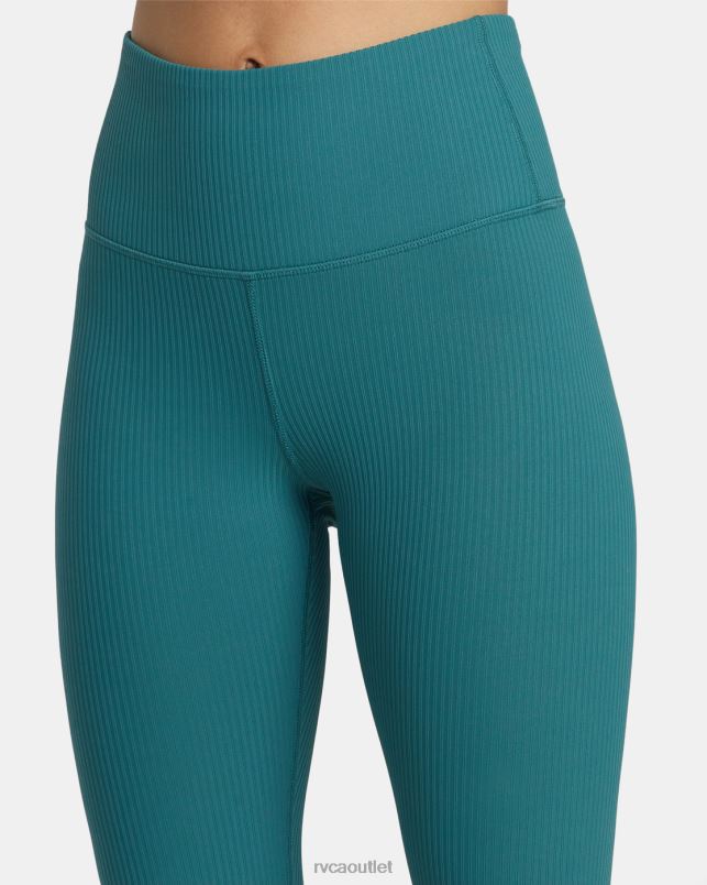 Clothing V84B1177 teal RVCA Women Rose Machado Technical High Waist Leggings