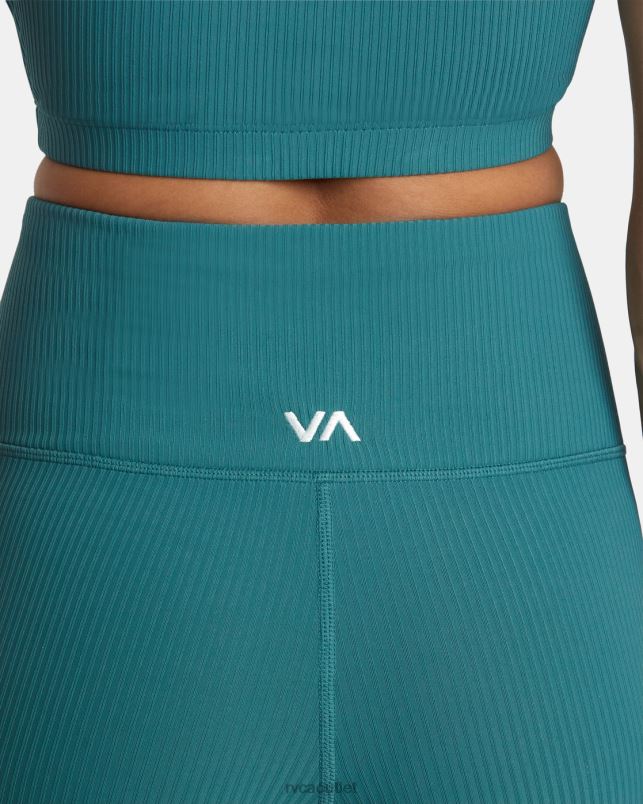 Clothing V84B1177 teal RVCA Women Rose Machado Technical High Waist Leggings